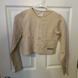 Missguided Beige Ribbed Top